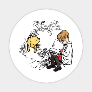Vintage Winnie the Pooh and Christopher Robin Magnet